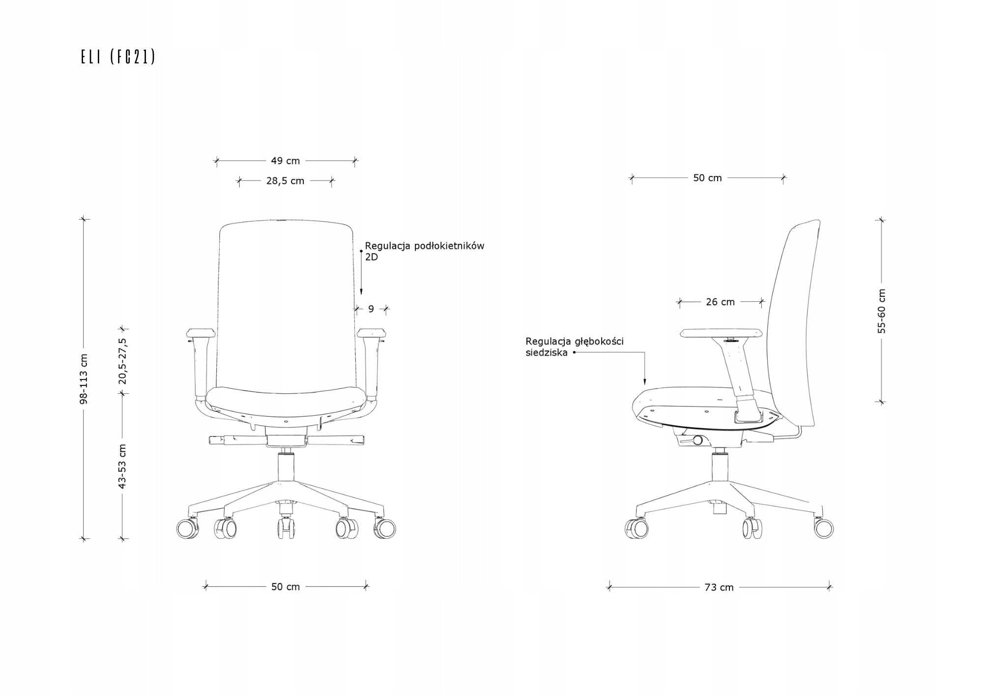 CLASSIC ELEGANT OFFICE CHAIR SWIVEL ECO LEATHER BLACK OFFICE Manufacturer code FC21-BST323-011-25