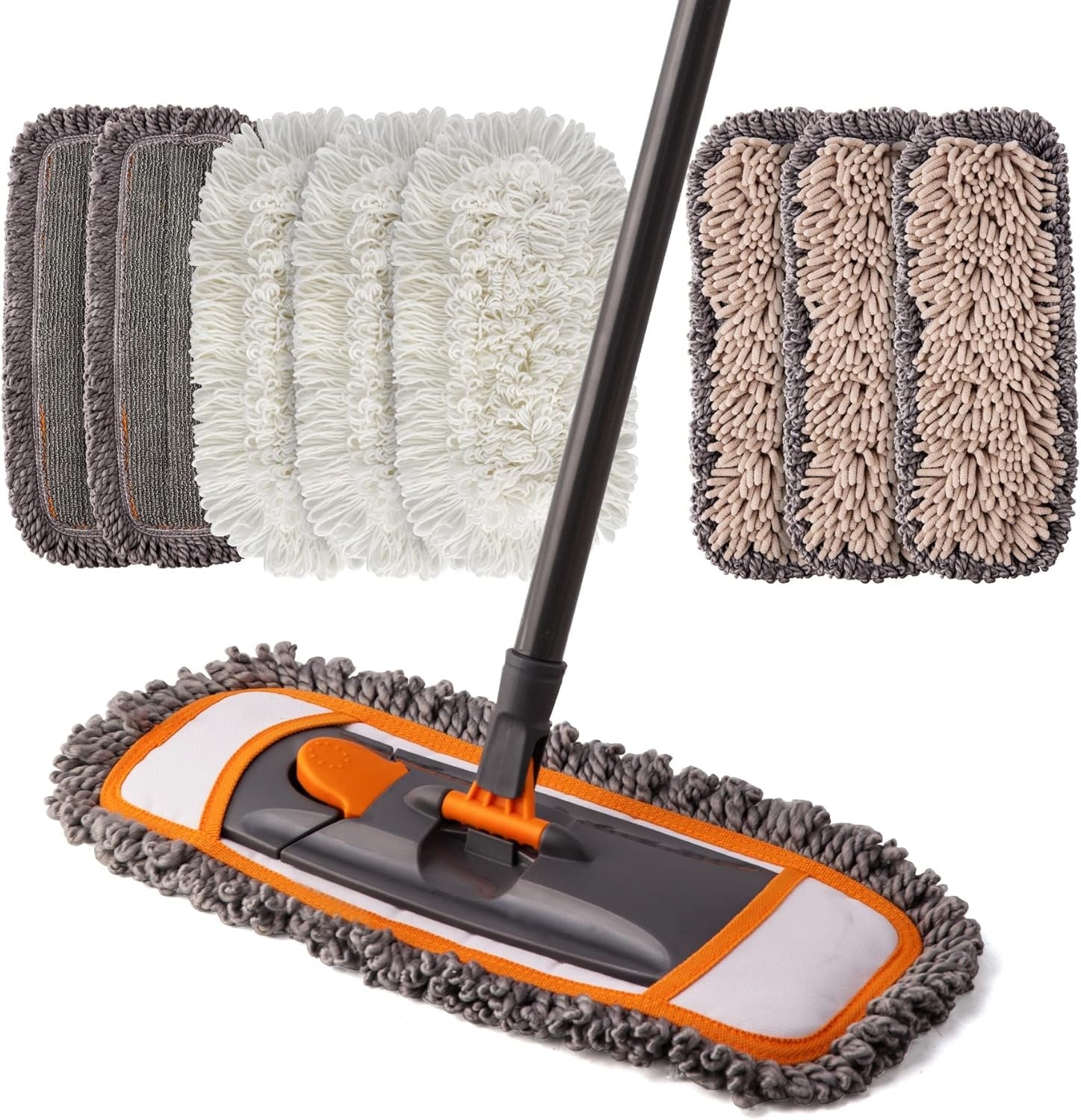 CLEANHOME Floor Mop with 3 Types of Overlays
