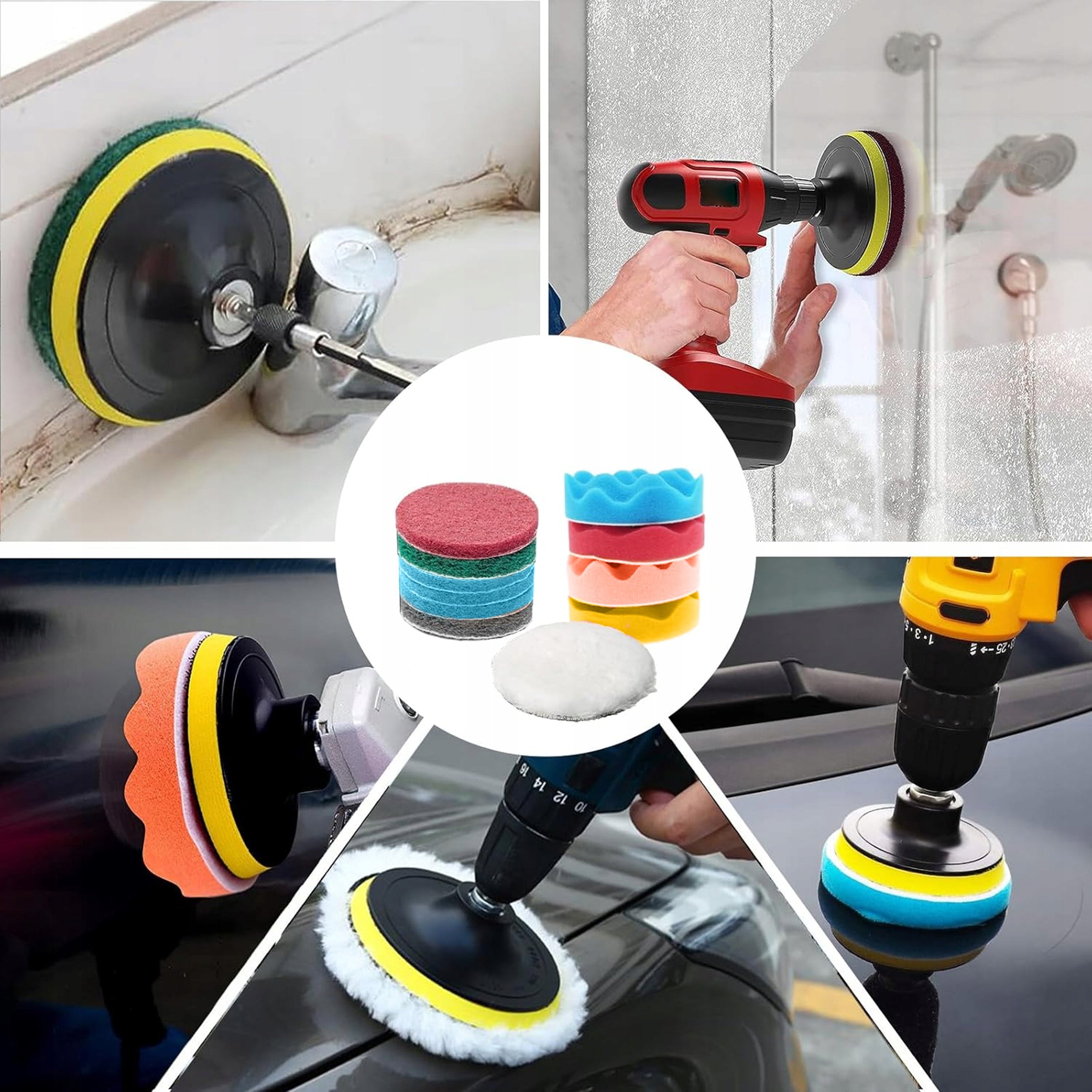 CLEANING BRUSH SET FOR DRILL SCREWDRIVER SPONGES AND PADS 22 pcs Manufacturer code SZCZOTKI CZYSZCZĄCE SPRZĄTAJĄCE DO WIERTARKI