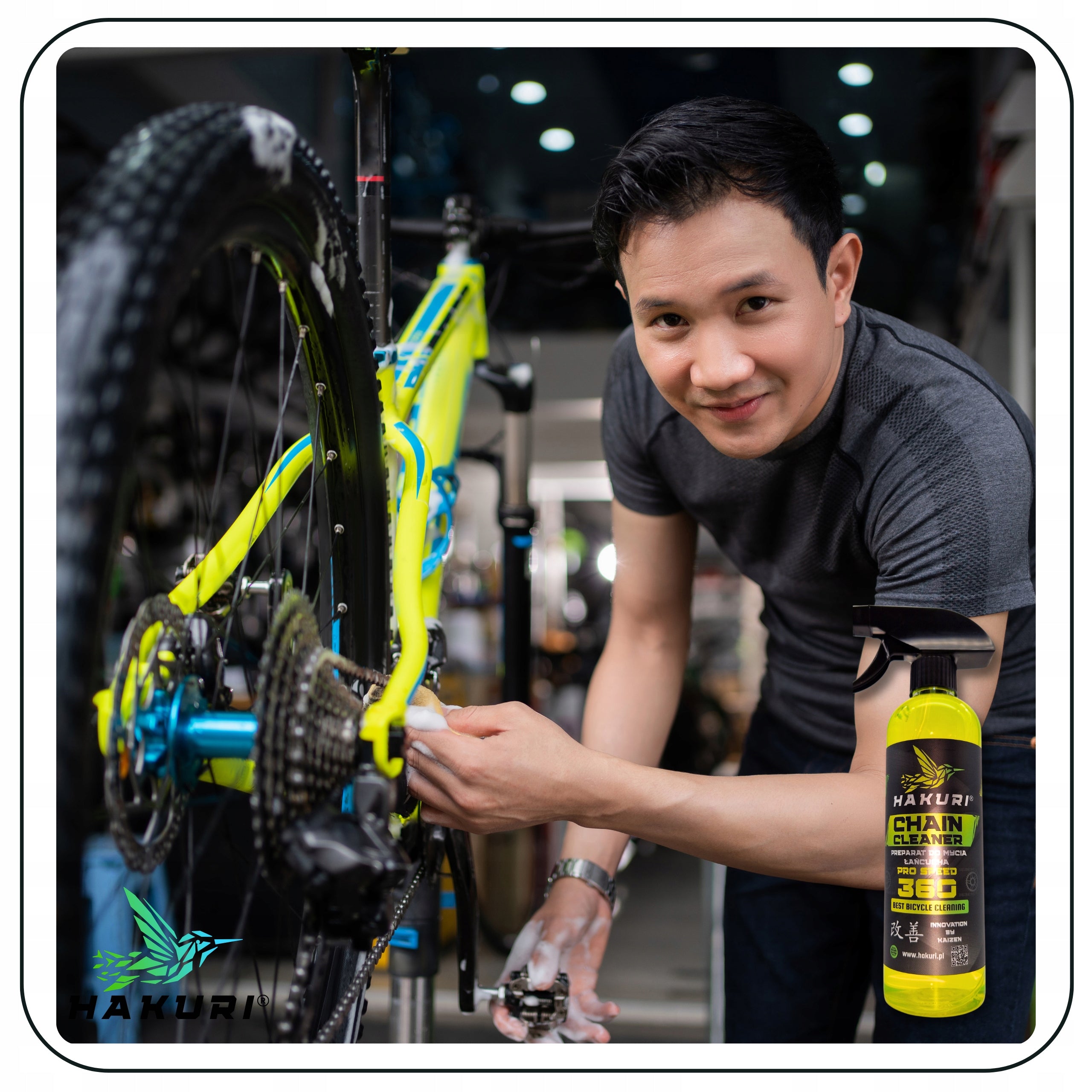CLEANING LIQUID Chain DEGREASER DISHWASHER HAKURI Cleans Dirt Removes Manufacturer code Zestaw do czyszczeni łańcucha HAKURI