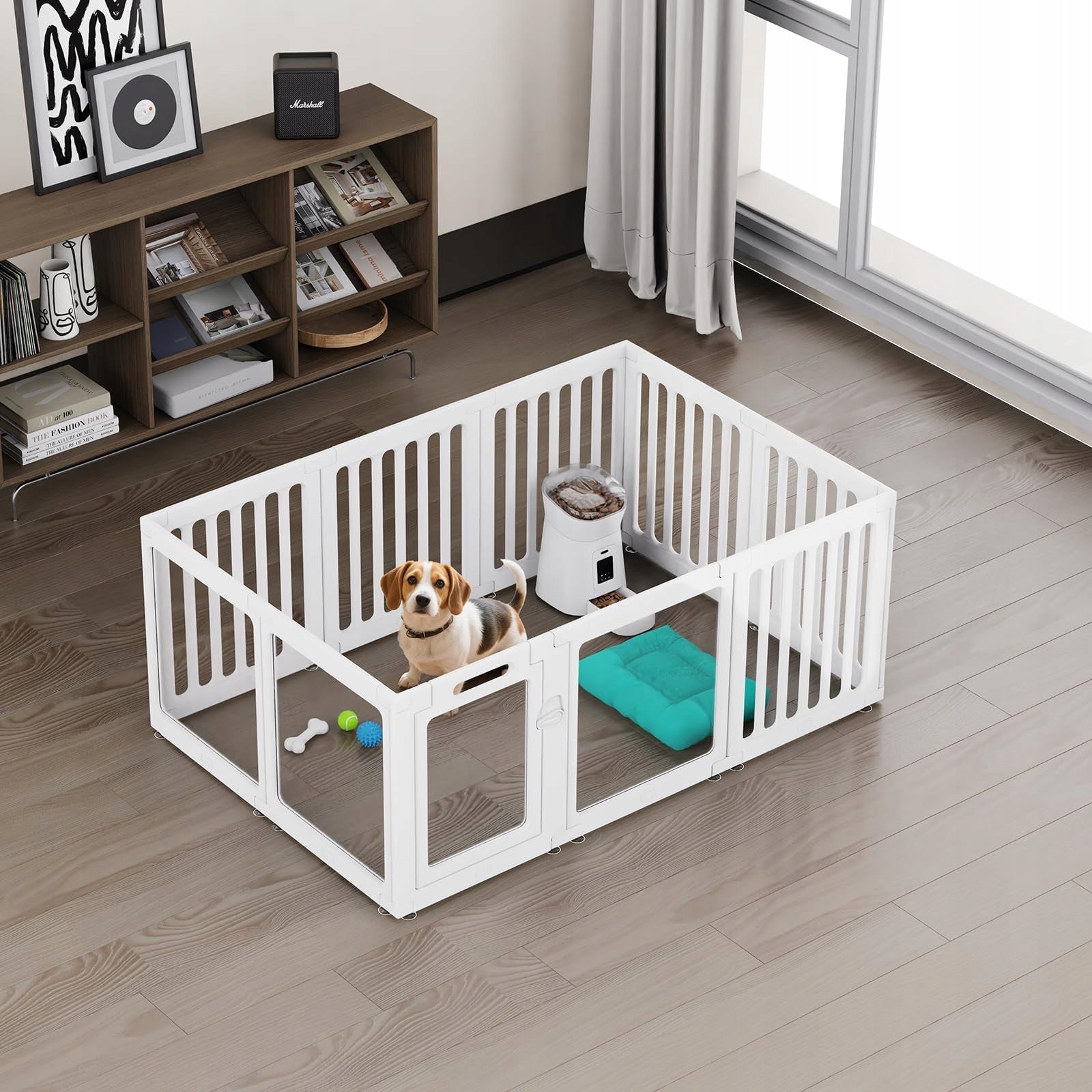 CLEAR PLAYPEN FOR BABY DOG ACRYLIC 10 PANELS EASY INSTALLATION 150X100