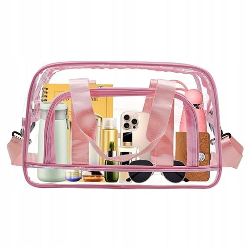 CLEAR SHOULDER BAG LARGE FOR TRAVEL GYM WORK STADIUM Brand no brand
