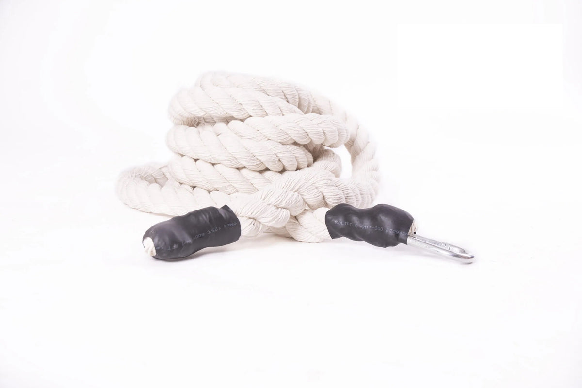CLIMBING ROPE FOR CLIMBING TRAINING CROSSFIT 2M COTTON Color white