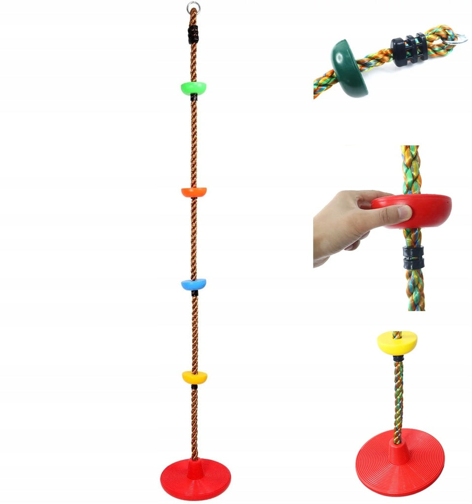 CLIMBING ROPE THICK CLIMBING ROPE 2in1 SWING 200cm 5 KNOTS DISC Character/Title none