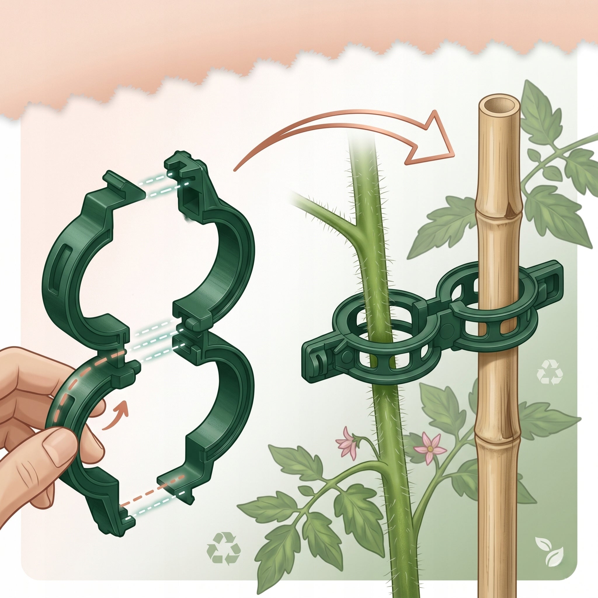 CLIPS CLASPS GARDEN HANDLES TOMATO CLIPS STEMS 50 PIECES Product height 0.7 cm