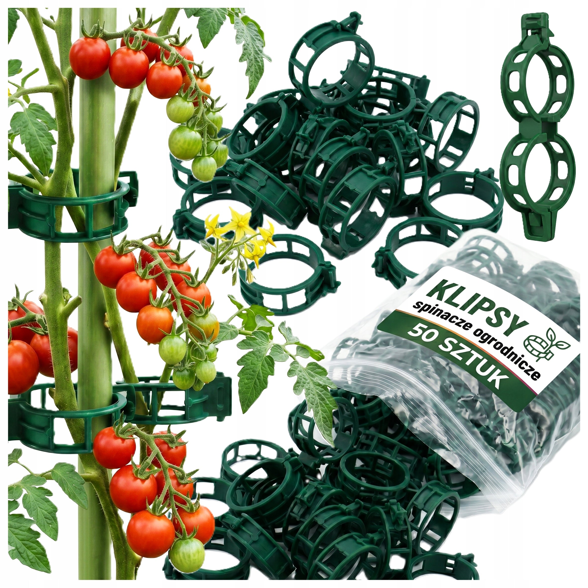 CLIPS CLASPS GARDEN HANDLES TOMATO CLIPS STEMS 50 PIECES