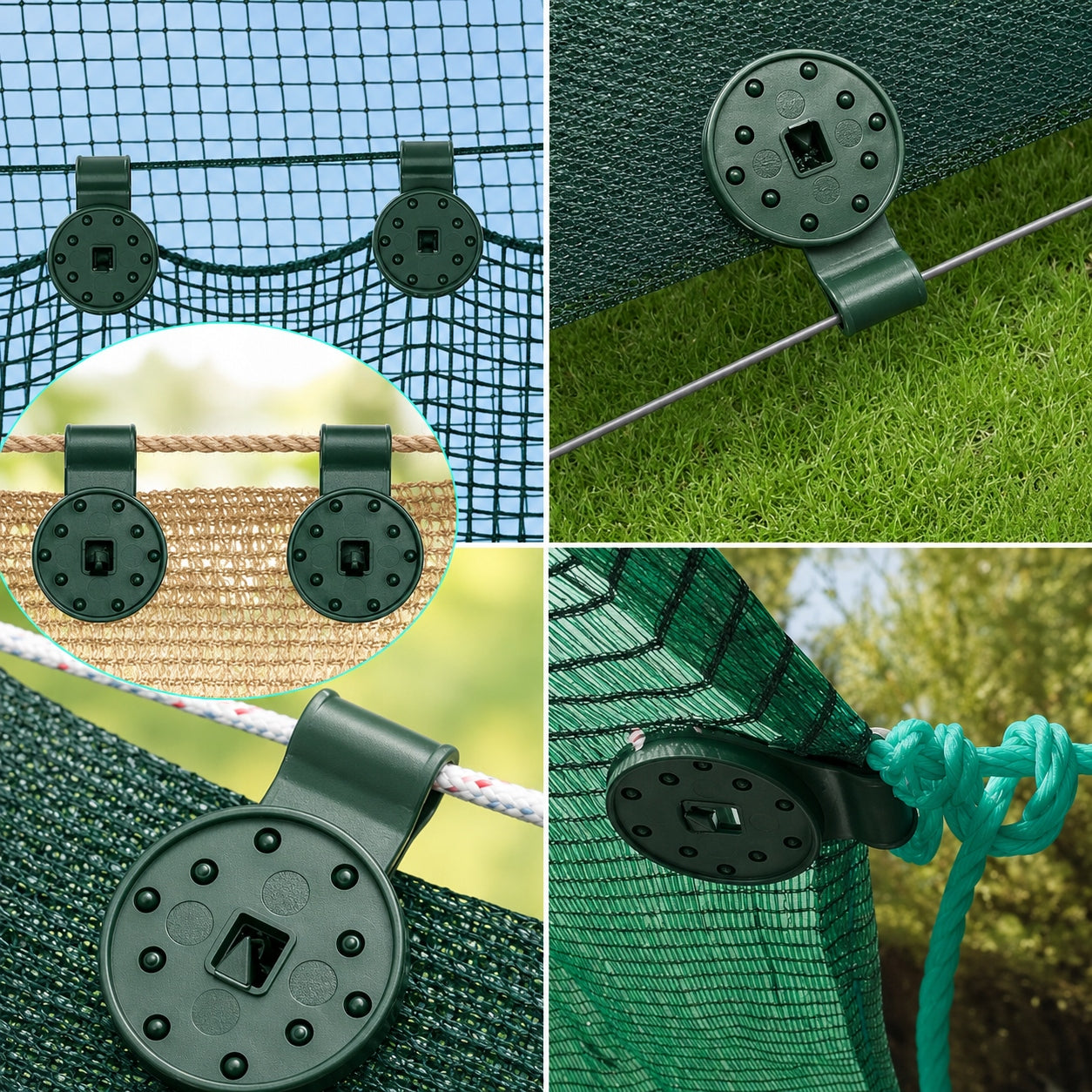CLIPS FOR SHADING MESH MOUNTING CLAMPS GREEN 50 PCS Height 0 m