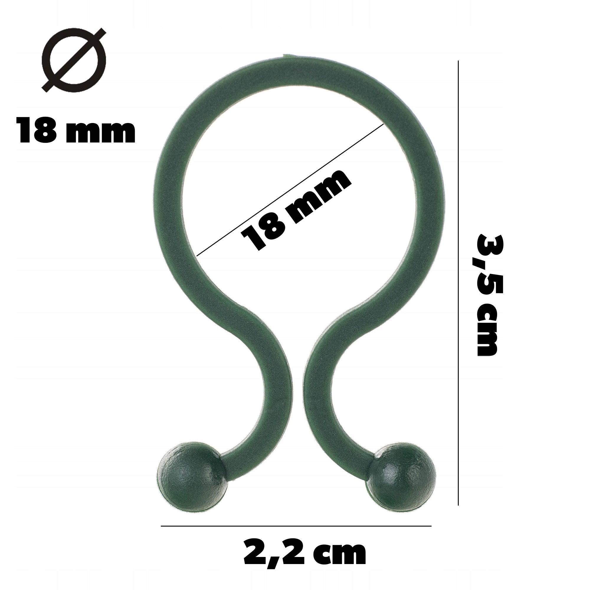 CLIPS FOR TOMATO PLANTS, BEAN STEM FASTENINGS, 18mm, 50pcs Manufacturer code K10718
