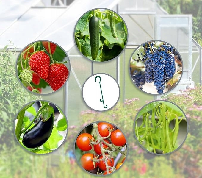 CLIPS FOR TOMATOES CLIPS FOR PLANTS STEMS CLIPS HOOKS FOR SHOOTS 120 PCS Color green