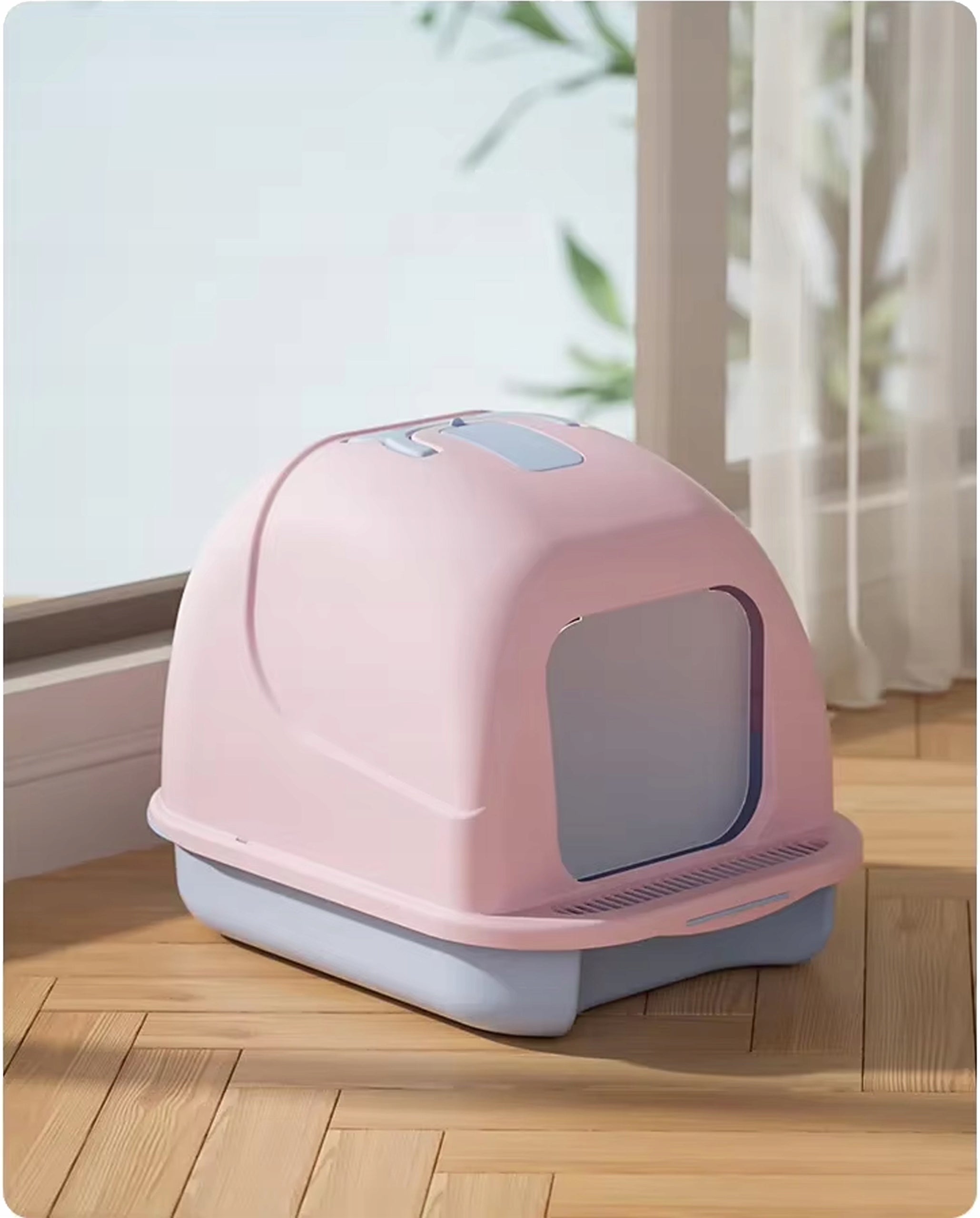 CLOSED CAT LITTER BOX with filter and spatula Brand GLOBANI