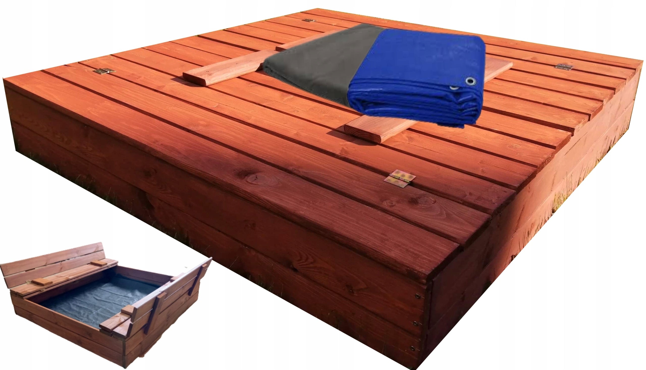 CLOSED WOODEN SANDBOX PRESSURE IMPREGNATED 120X120CM