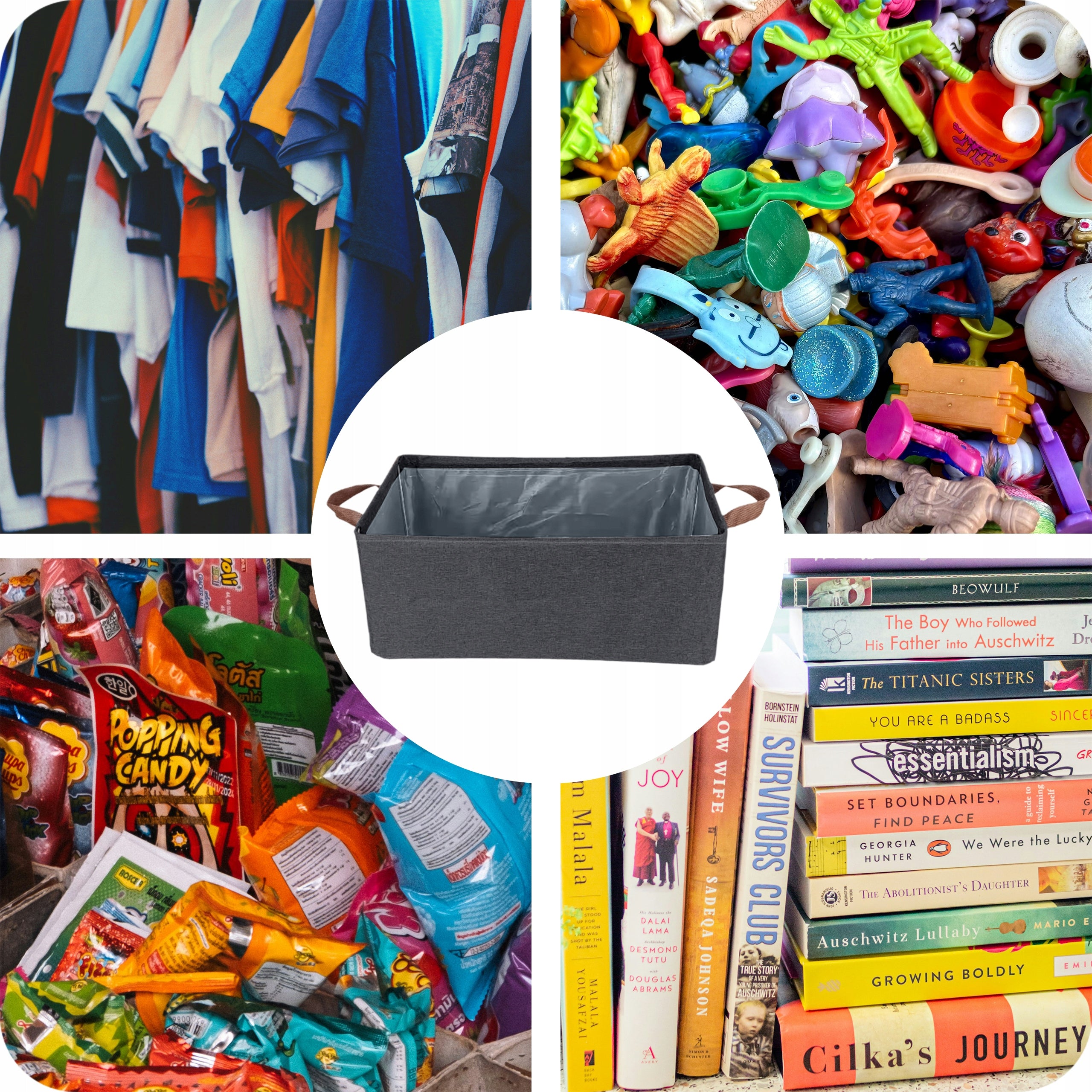 CLOTHES ORGANIZER FOLDING CONTAINER FOR DRAWER CABINET LARGE WITH FRAME Length 47 cm