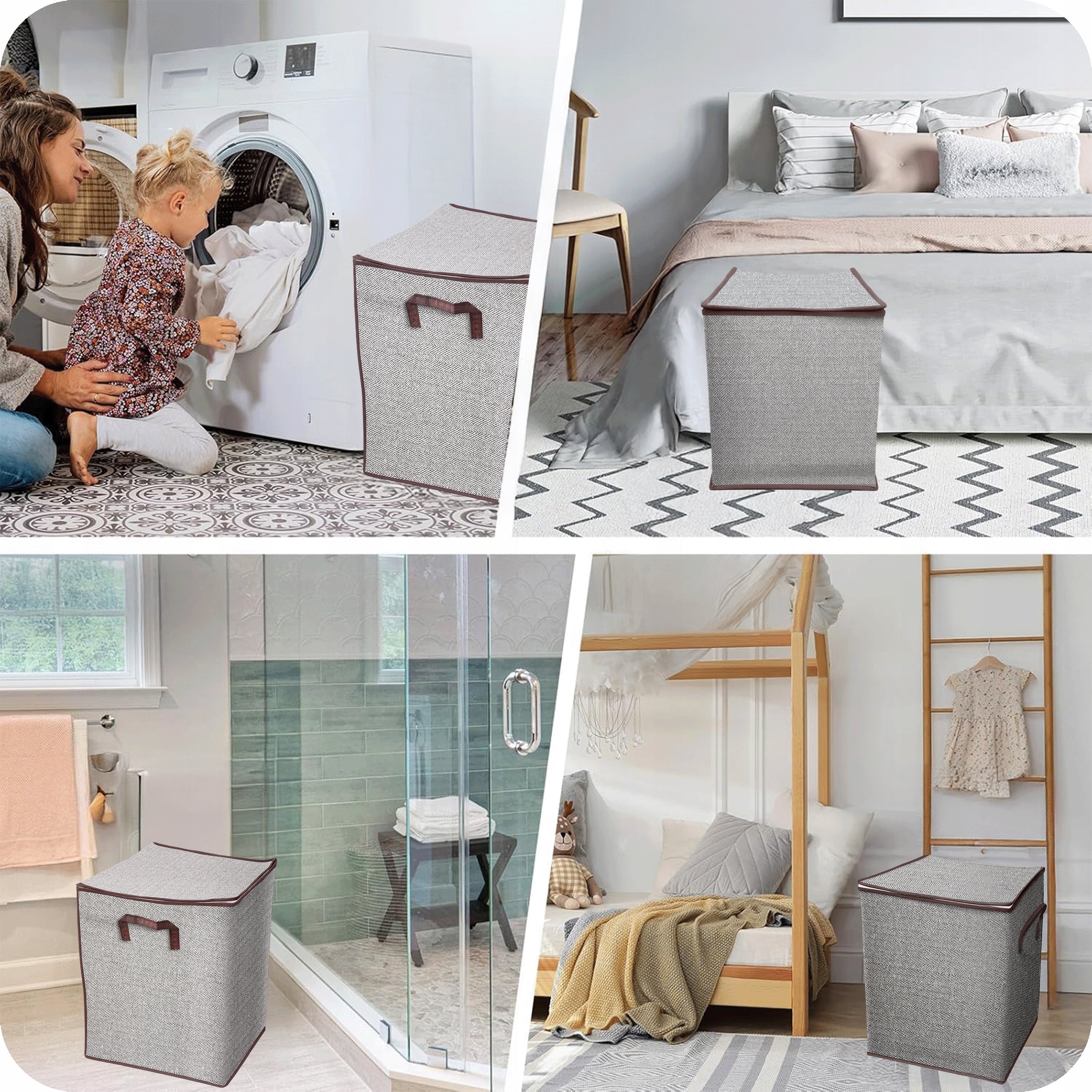 CLOTHES ORGANIZER FOLDING CONTAINER FOR STORAGE CABINET 39x39x44 80L Reinforcement type no reinforcement