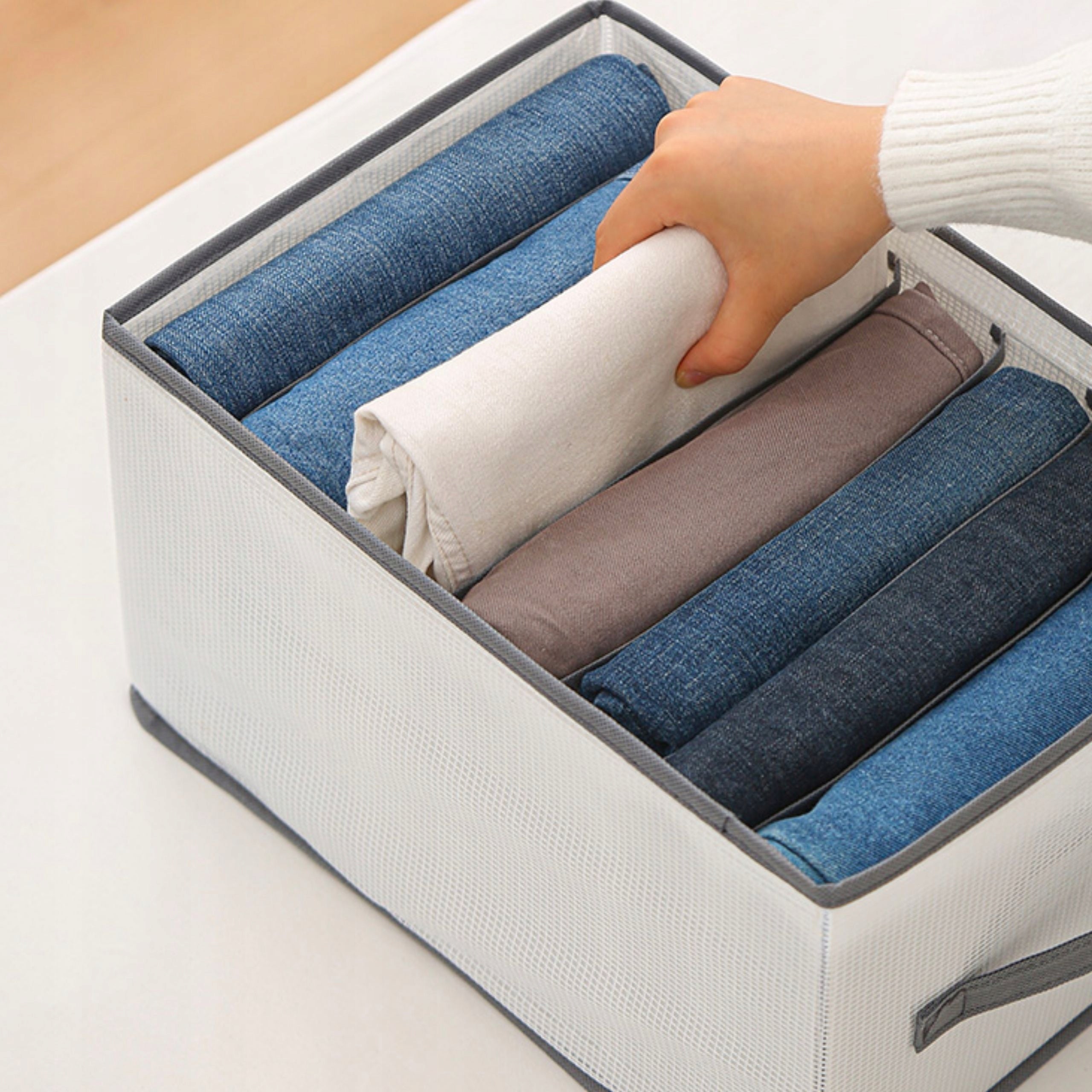 CLOTHES ORGANIZER FOR CLOSET DRAWER SEPARATOR WHITE 6 COMPARTMENTS Number of pieces 1 pcs