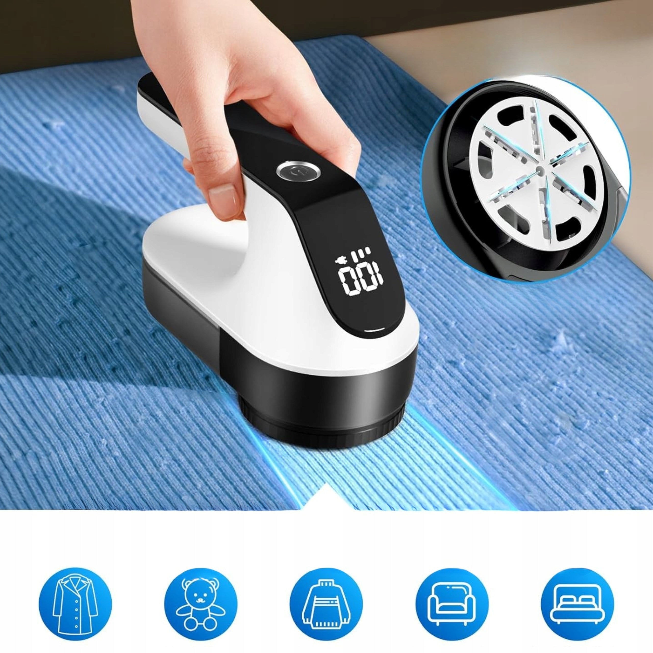 CLOTHES SHAVER ELECTRIC SWEATER MACHINE STRONG MODERN MONTESSA Additional features stainless steel blades universal use