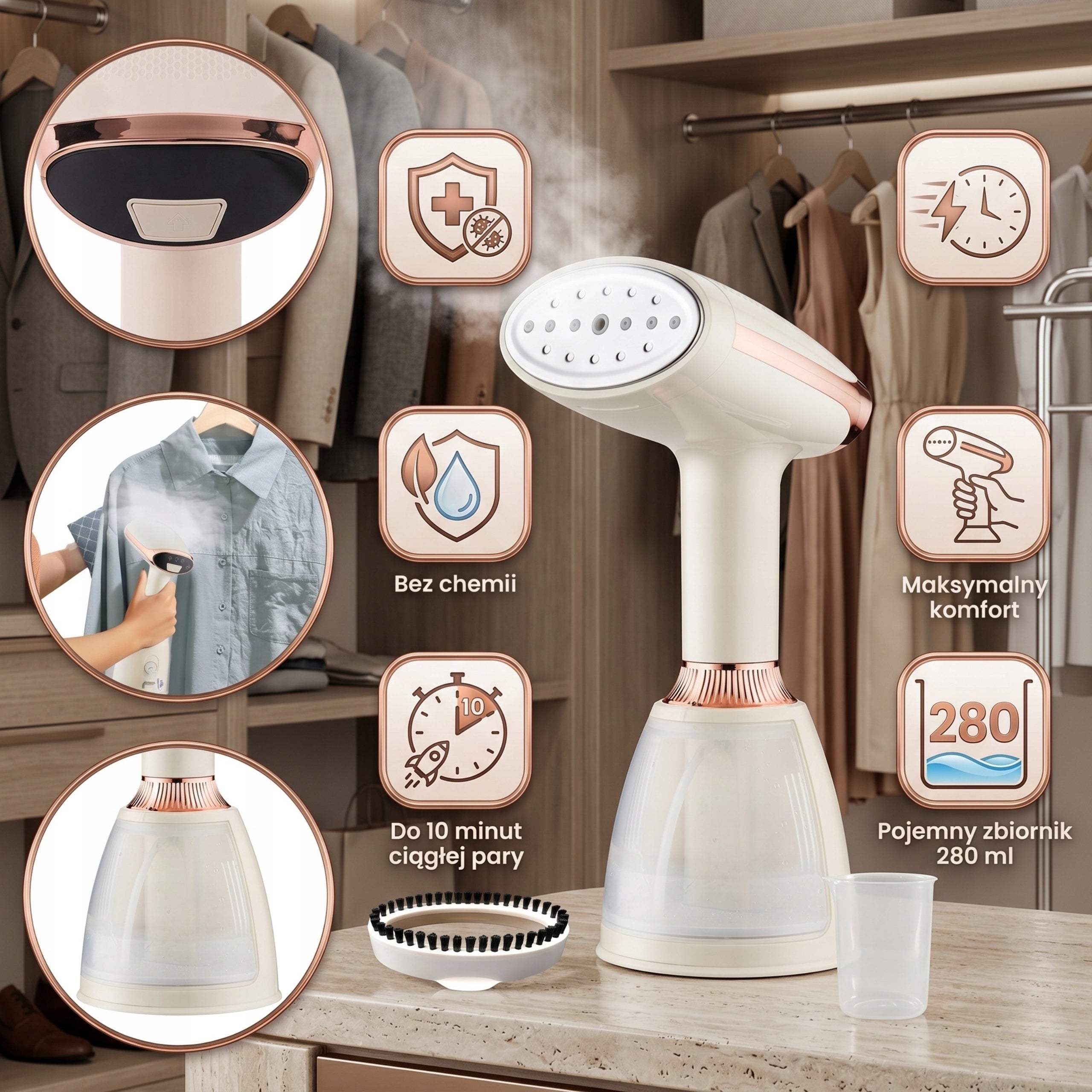 CLOTHES STEAMER 1500W FAST HEATING CERAMIC Brand no brand