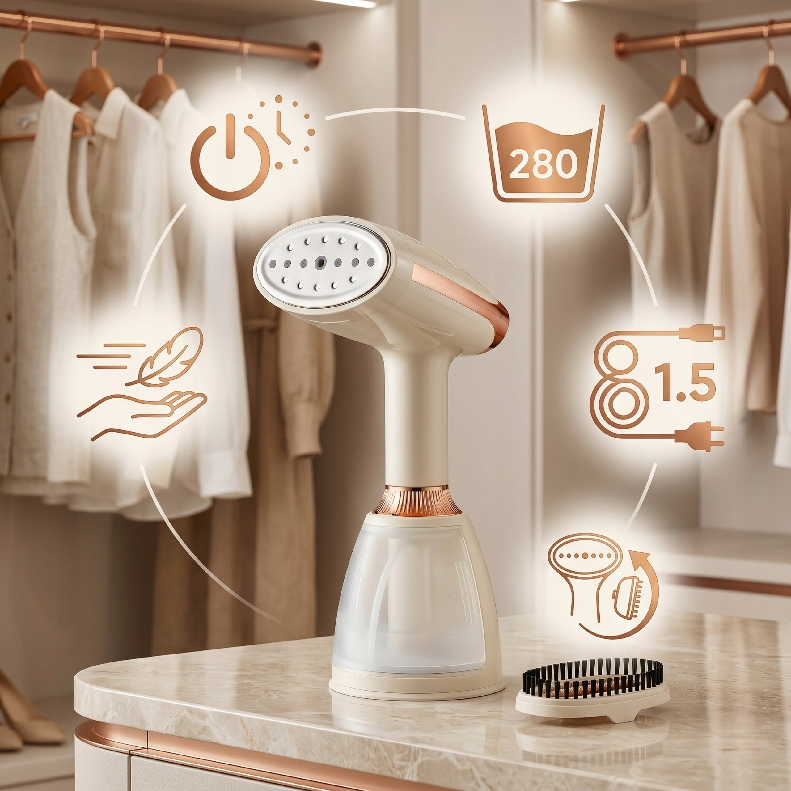 CLOTHES STEAMER 1500W FAST HEATING CERAMIC Model STEAMER PAROWNICA DO UBRAŃ