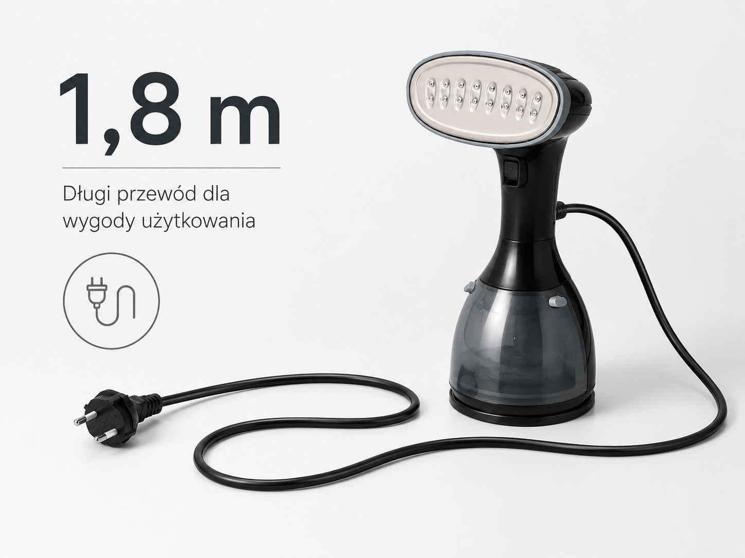 CLOTHES STEAMER 1500W STEAMER MANUAL 3 MODES VERTICAL IRONING 280ML Power 1500 W