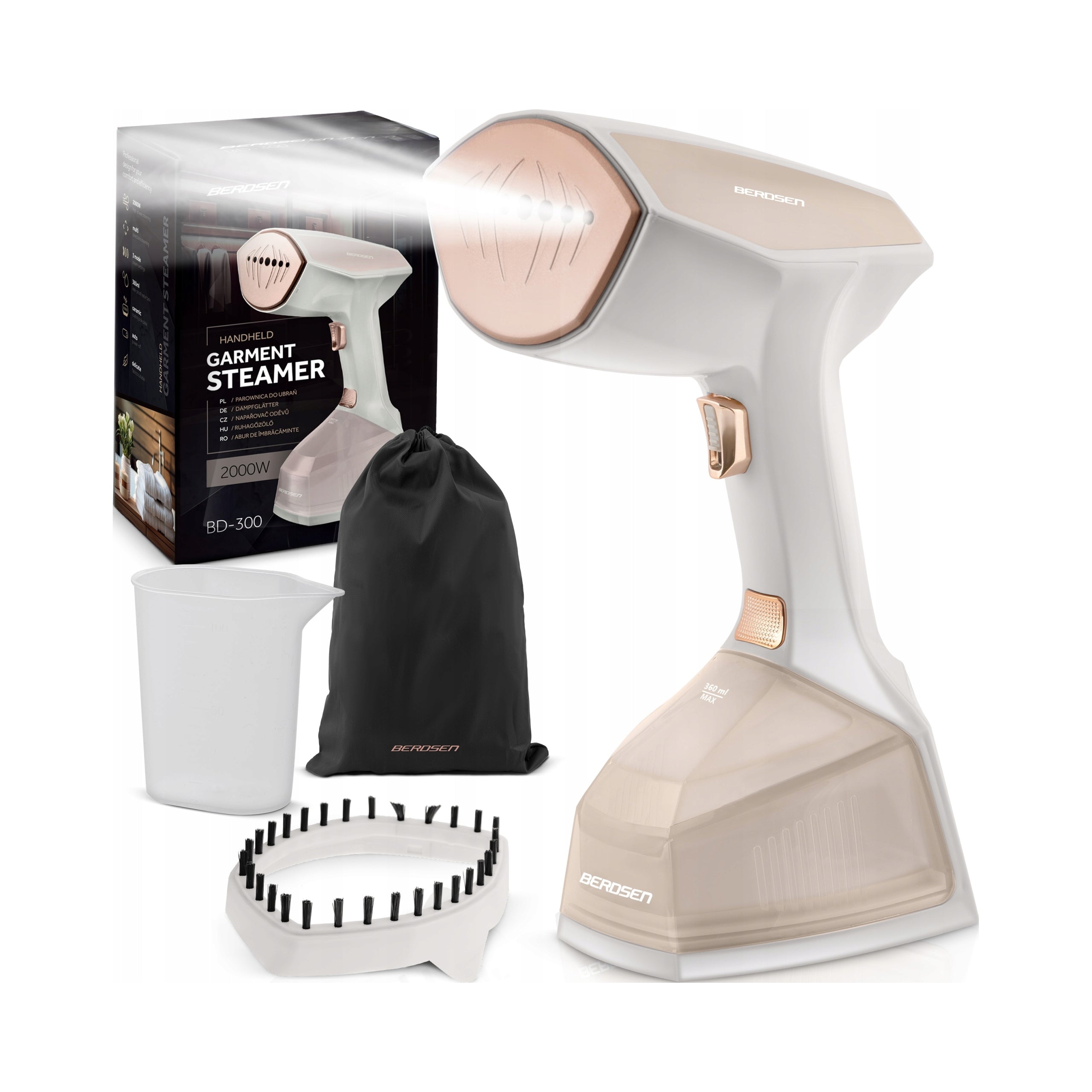 CLOTHES STEAMER 2000W STEAMER STEAM IRON STEAM ADJUSTMENT 45G/MIN Dominant color beige/brown