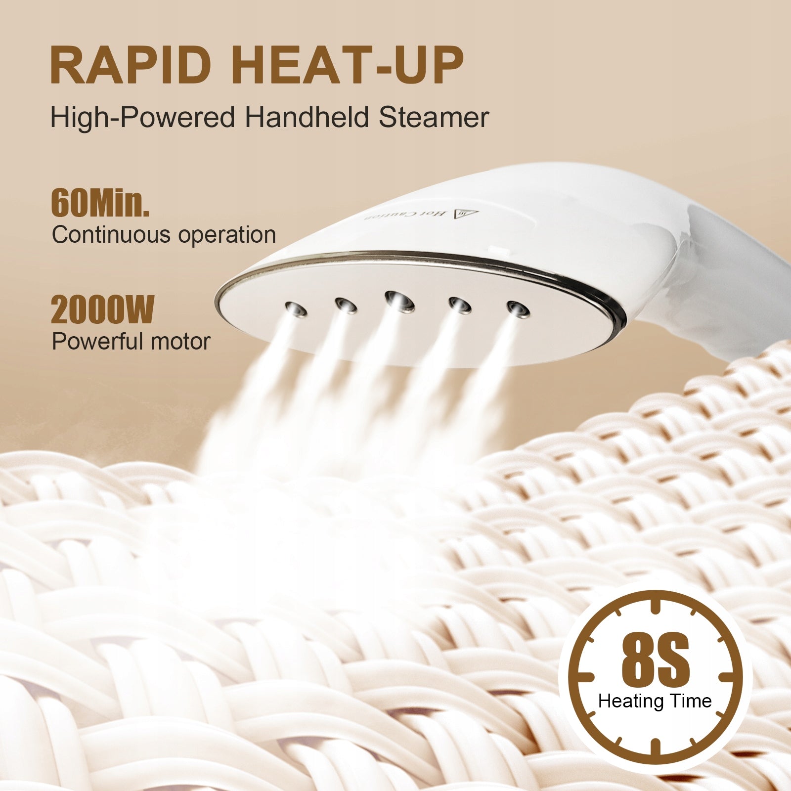 CLOTHES STEAMER 2000w +60 MINUTES CONTINUOUS STEAM Power 2000 W