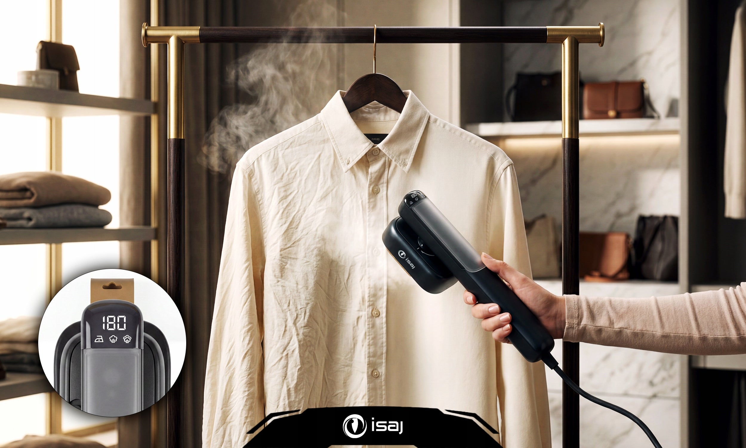 CLOTHES STEAMER MANUAL TRAVEL STEAM IRON STEAMER STEAM ISAJ CL1 Brand ISAJ
