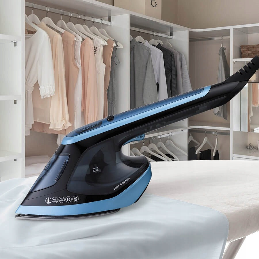 CLOTHES STEAMER MR-315C 1800W STEAMER MANUAL VERTICAL IRONING Dominant color blue