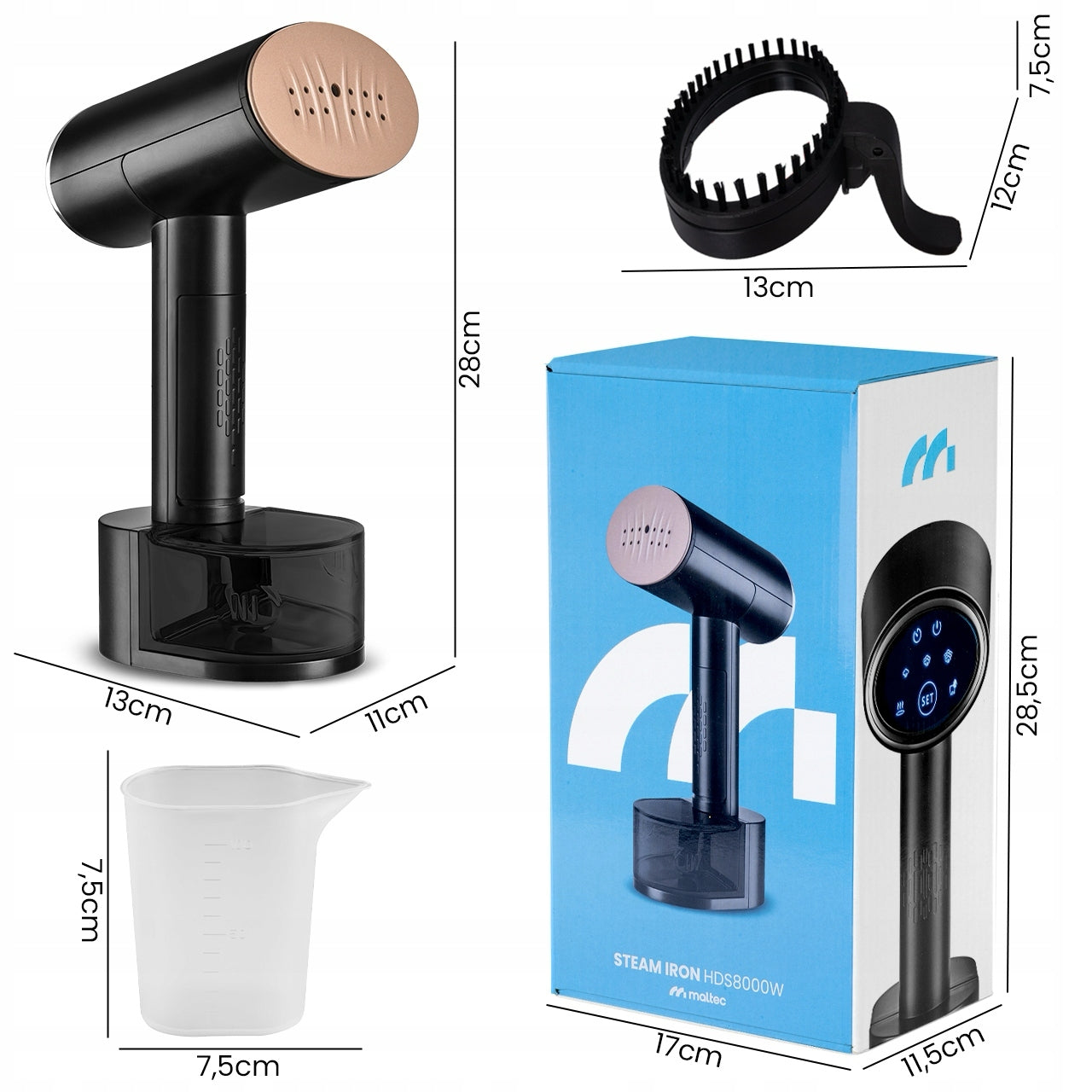 CLOTHES STEAMER SET CLIP CASE 2000W STRONG Functions vertical steam ejection vertical ironing steam flow adjustment