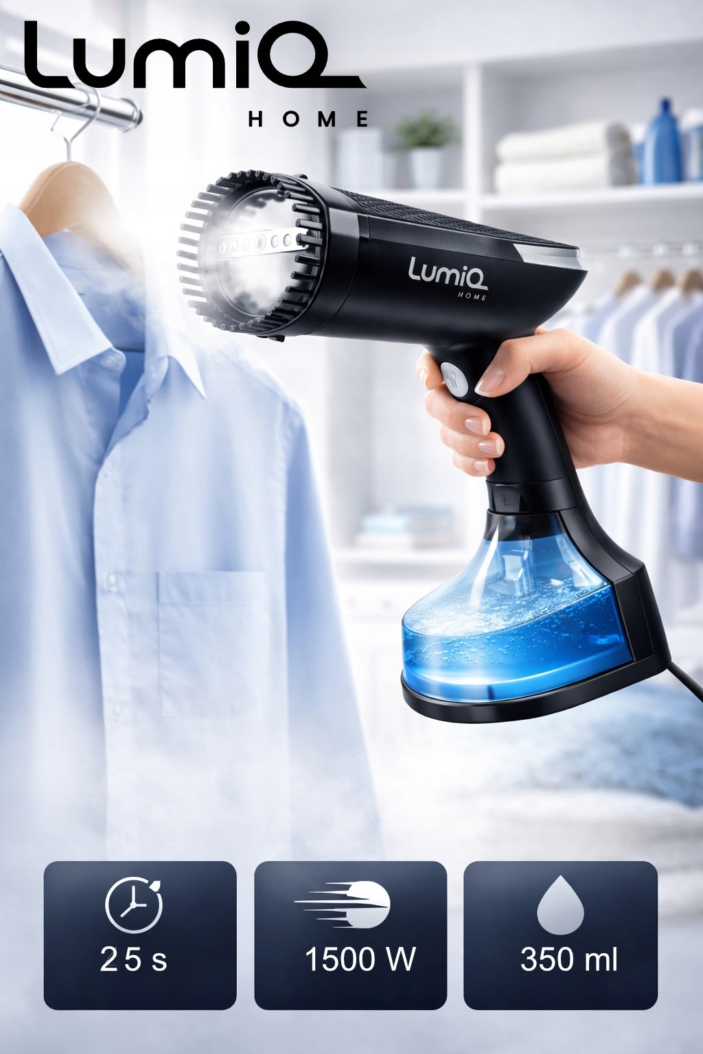 CLOTHES STEAMER STRONG 1900W STEAMER MANUAL STEAM IRON STEAM ADJUSTMENT Model TURYSTYCZNA PAROWNICA RĘCZNA DO UBRAŃ KY009