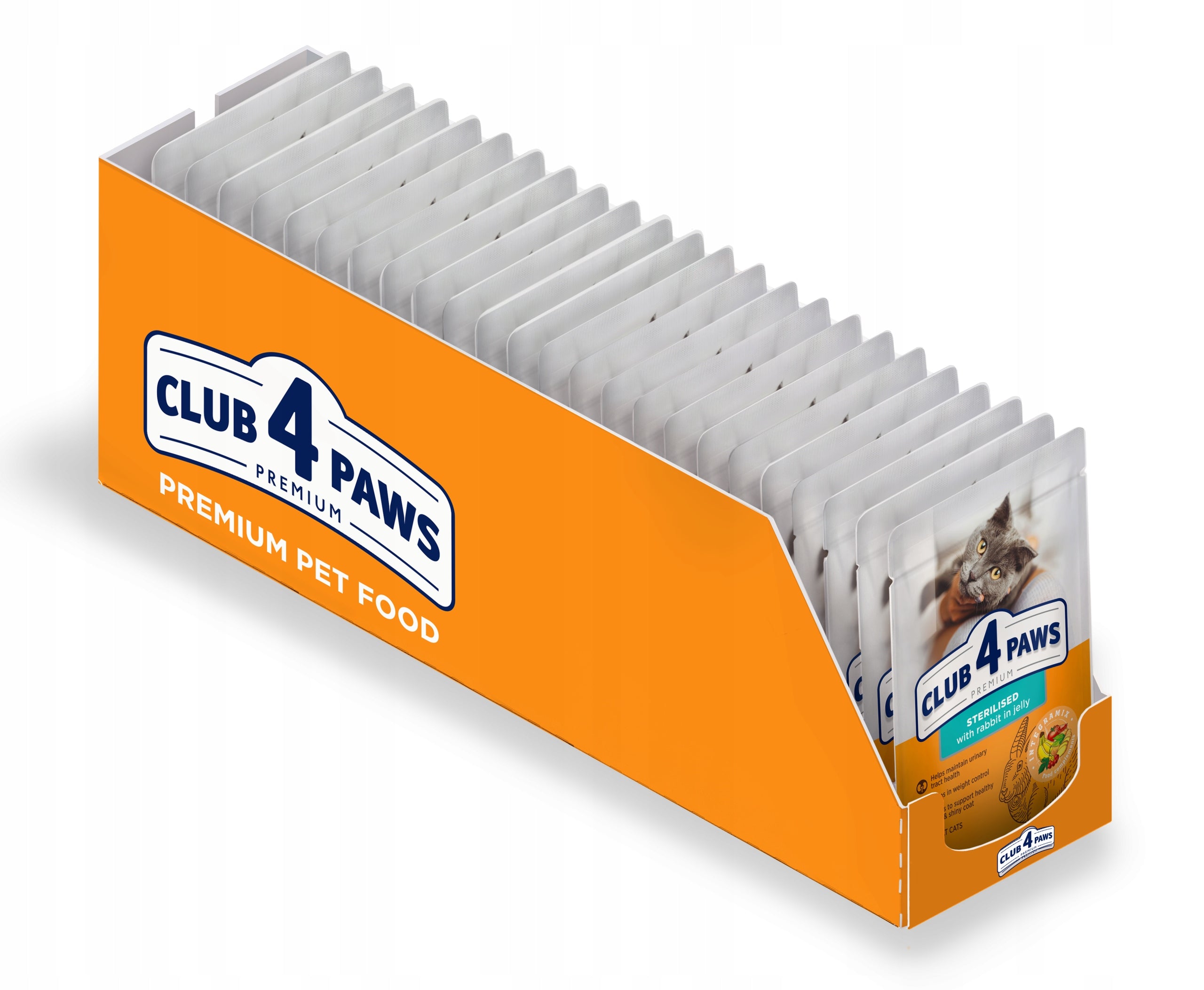 CLUB 4 PAWS Premium Sterilised Adult Cat Wet Food Rabbit in Jelly 24x80g