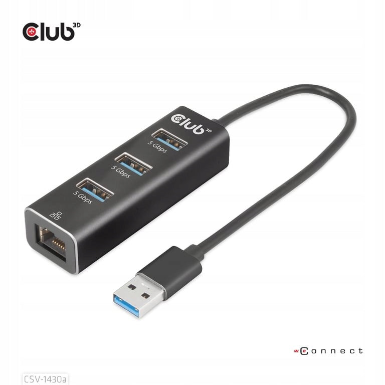 CLUB3D CSV-1430a Wired USB 3.2 Gen 1 (3.1 Gen 1) Type-A Black Manufacturer code CSV-1430a