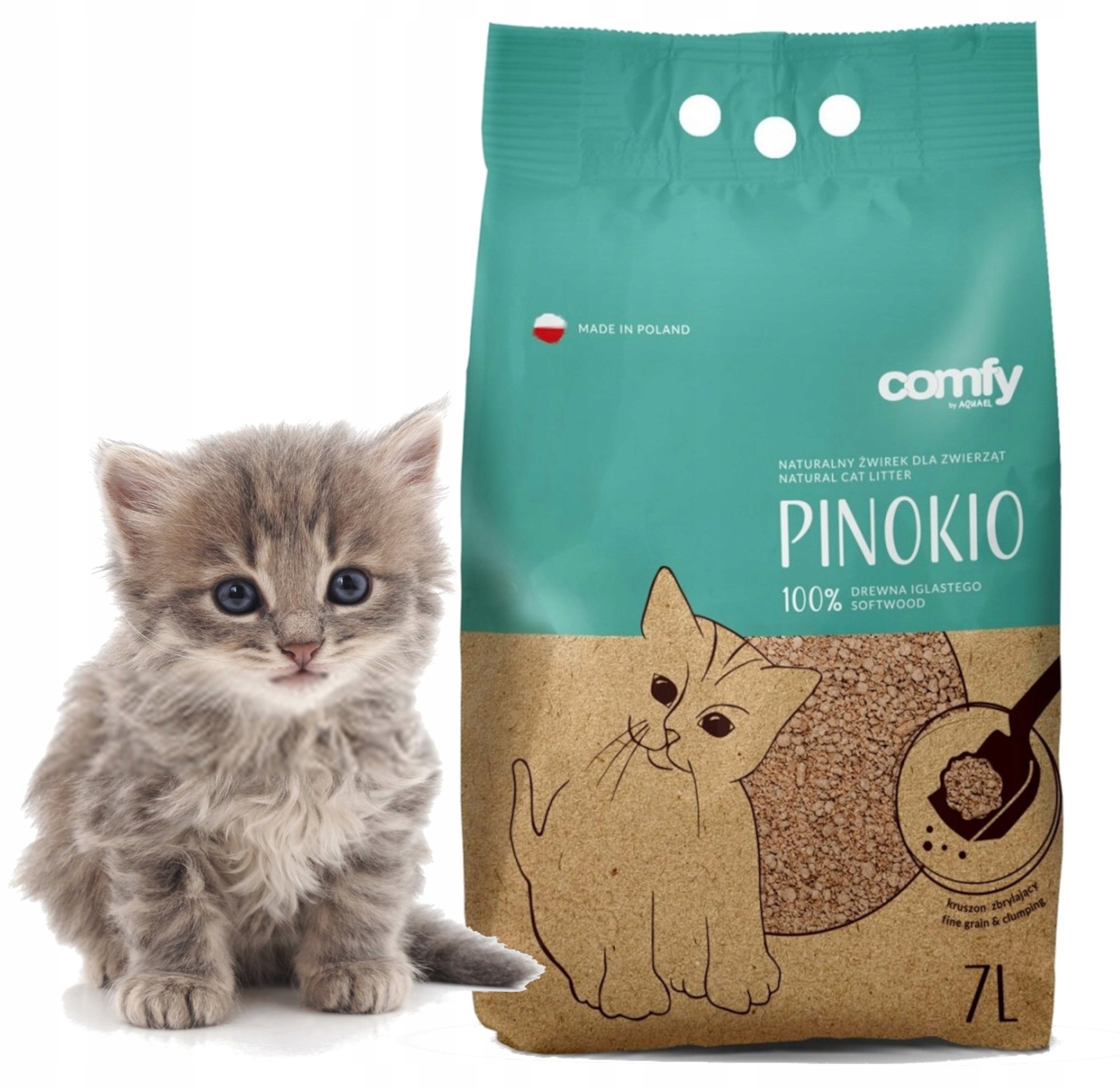 CLUMPING LITTER COMFY PINOCCHIO CRUMBLE 7L Trade name zookoi