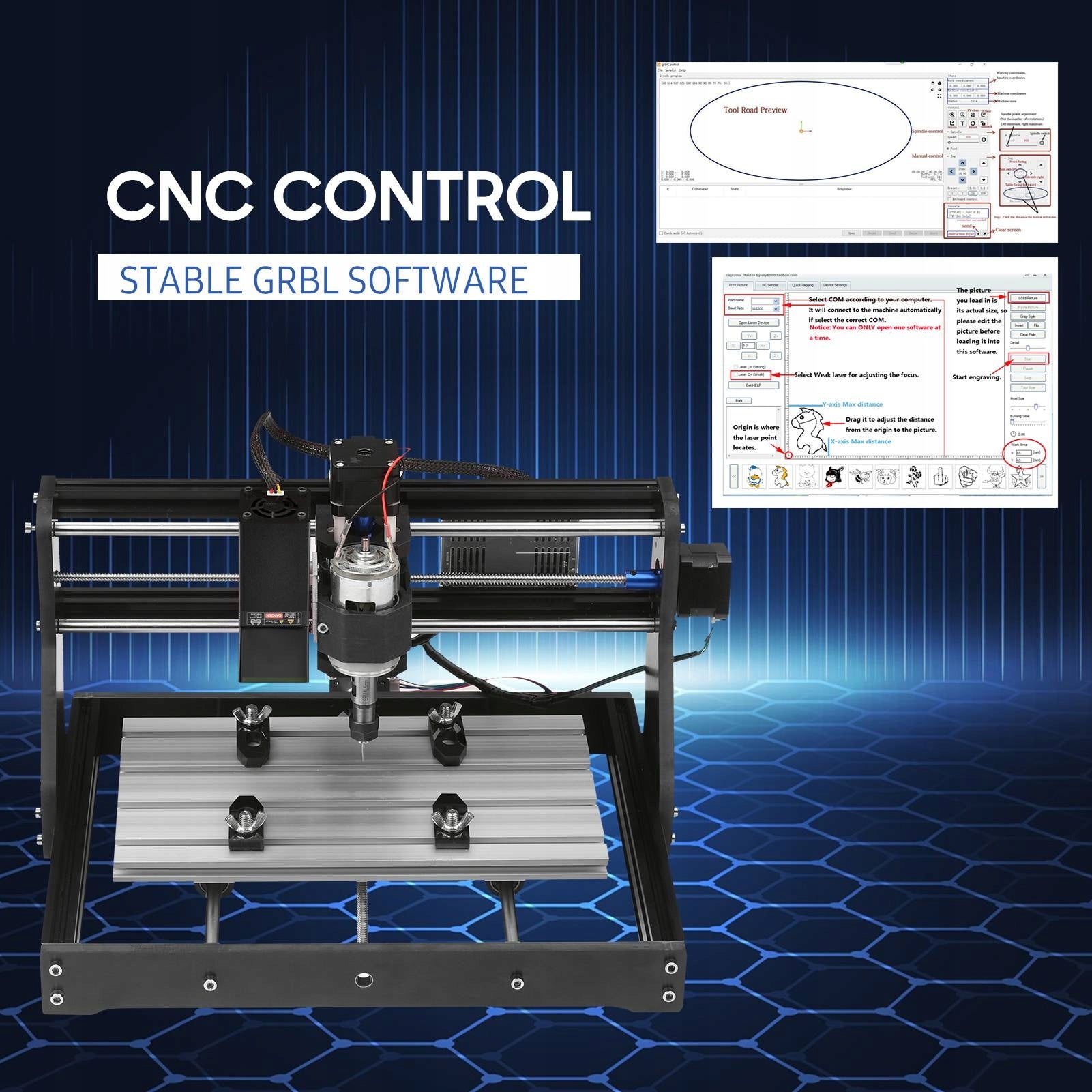 CNC Router Kit 30*18 Pro GRBL 3-Axis Controller with Offline Controller Printing technology other