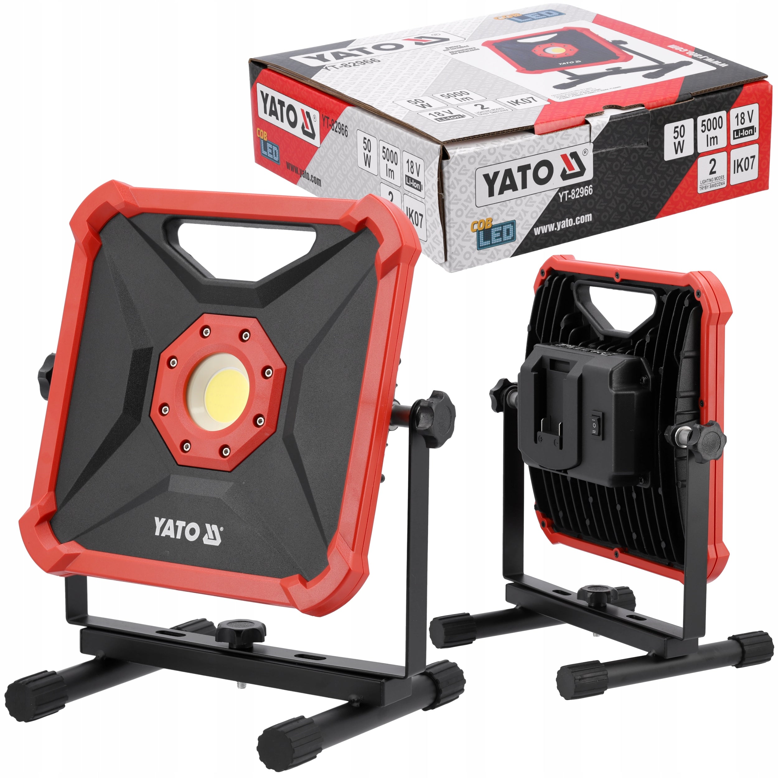 COB LED BUILDING BATTERY HEADLIGHT YATO 18V 5000lm 50W IP20