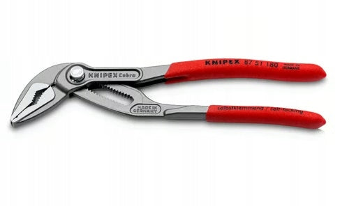 COBRA PIPE PLIERS WITH ELONGATED JAW 180MM 87 51 180 KNIPEX