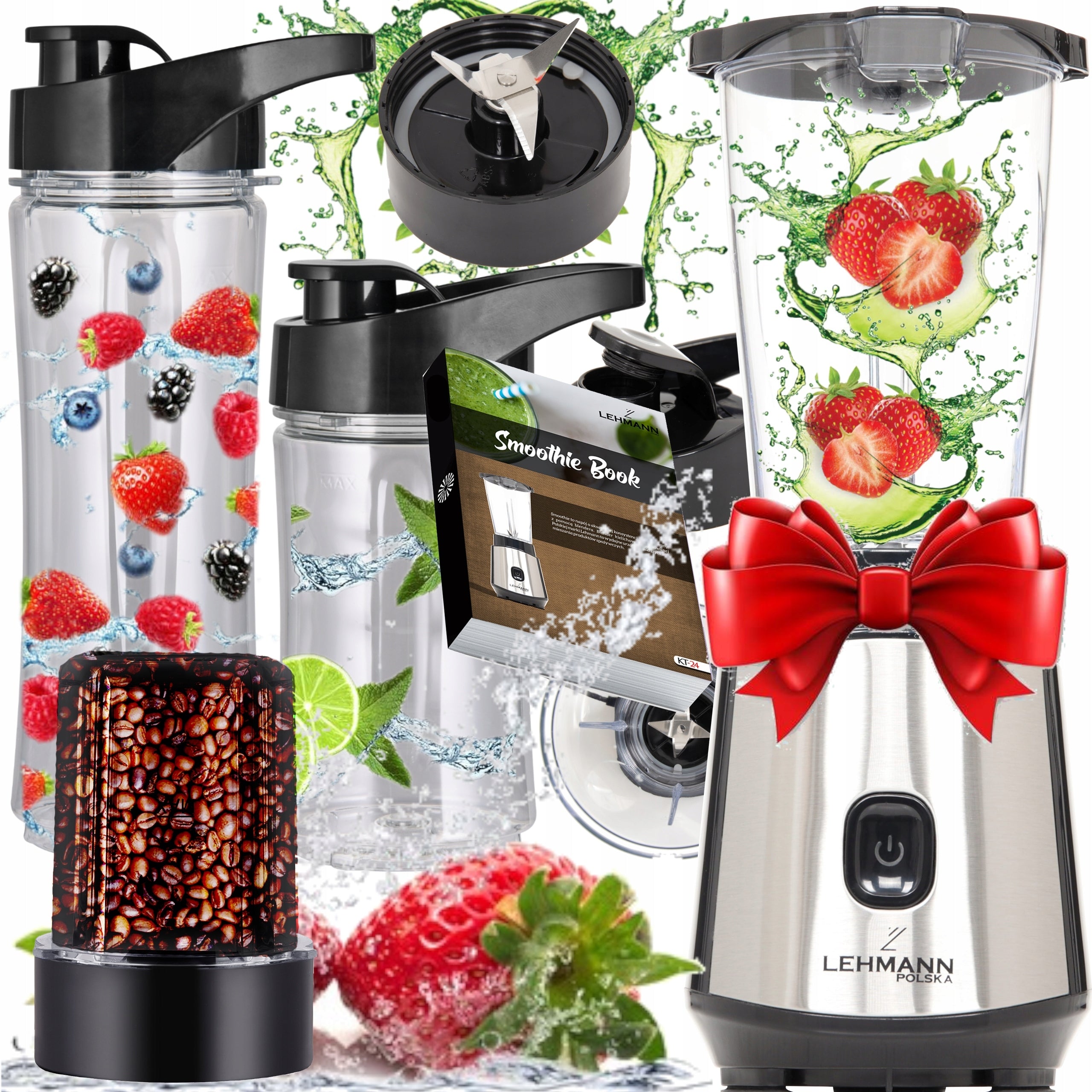 COCKTAIL BLENDER 1200W 2xBIDONY MIXES CRUMBLE ICE STRONG 10in1