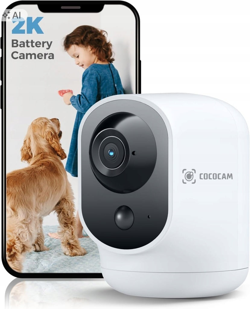 COCOCAM Indoor Camera 2K WiFi 5200mAh