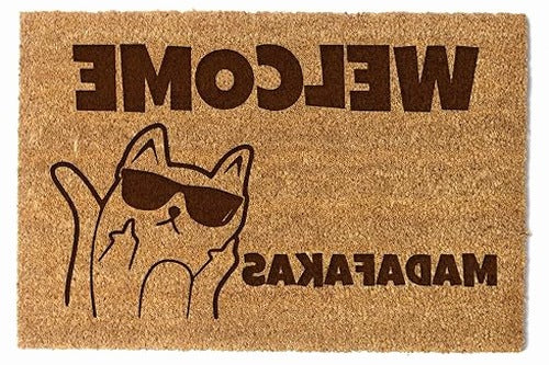COCONUT DOORMAT WELCOME MADAFAKAS GIFT FOR HOME ENTRANCE FOR BIRTHDAY