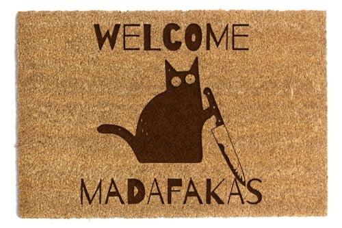 COCONUT DOORMAT WELCOME MADAFAKAS HUMOROUS GIFT FOR GUESTS Brand no brand