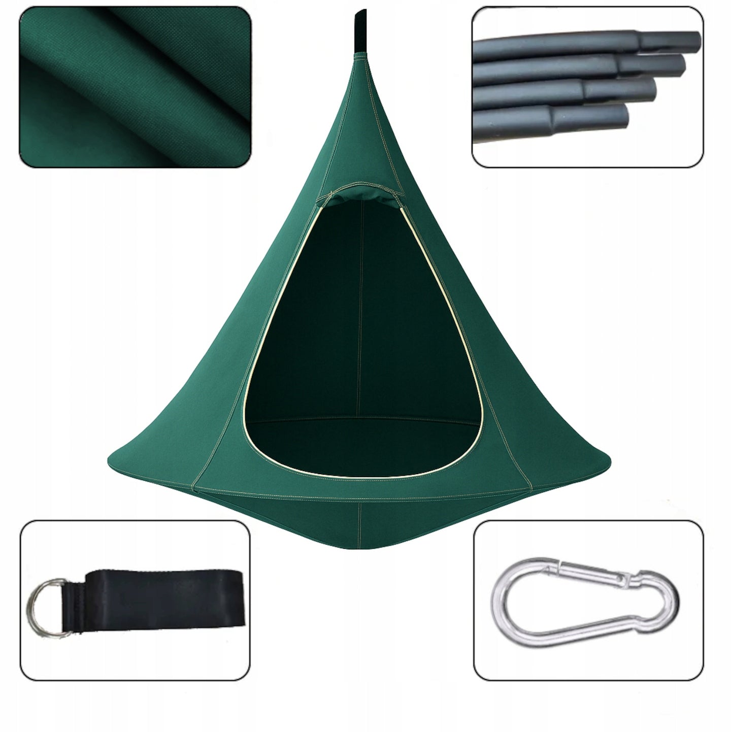 COCOON HANGING TENT FOR CHILDREN SWING NEST FOR GARDEN ROOM 150x140 EAN (GTIN) 5906871393652