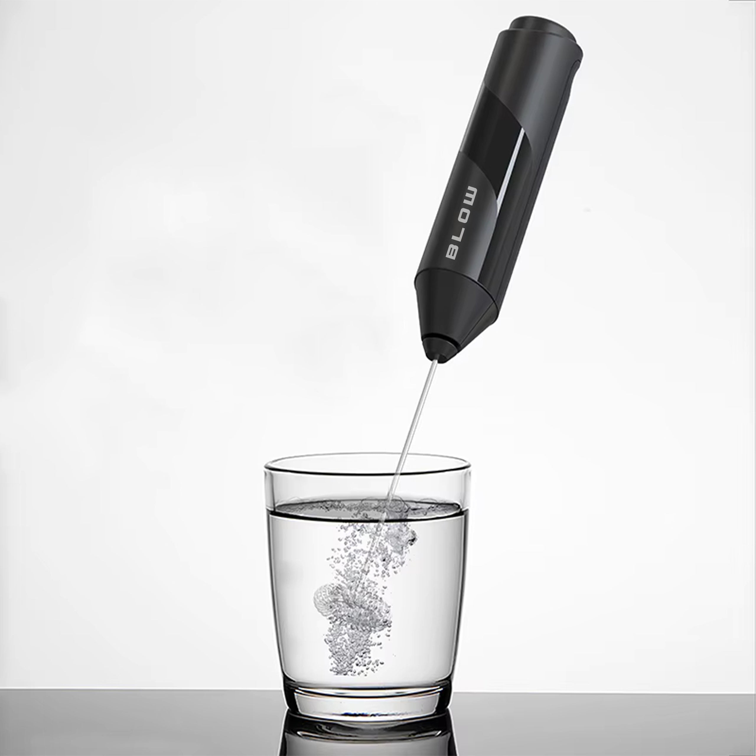 COFFEE EGG MILK FROTHER MINI ELECTRIC MIXER HAND BEATER WAND Dominant color black