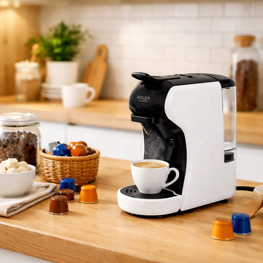 COFFEE MAKER FOR CAPSULES NESPRESSO DOLCE GUSTO TCHIBO WHITE Packaging status original