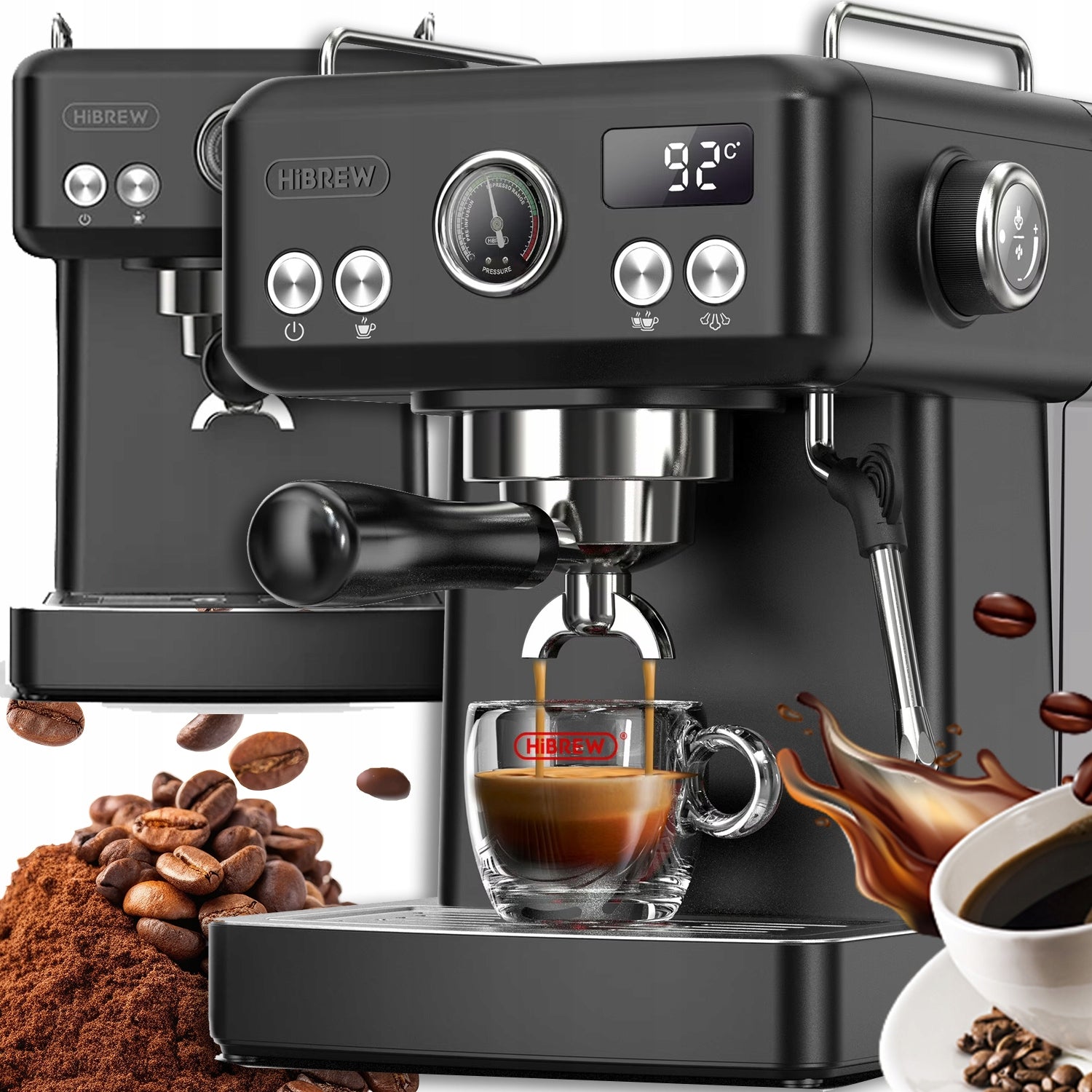 COFFEE MAKER HIBREW H10A 58 MM 20 BAR ESPRESSO MACHINE WITH FROTHER