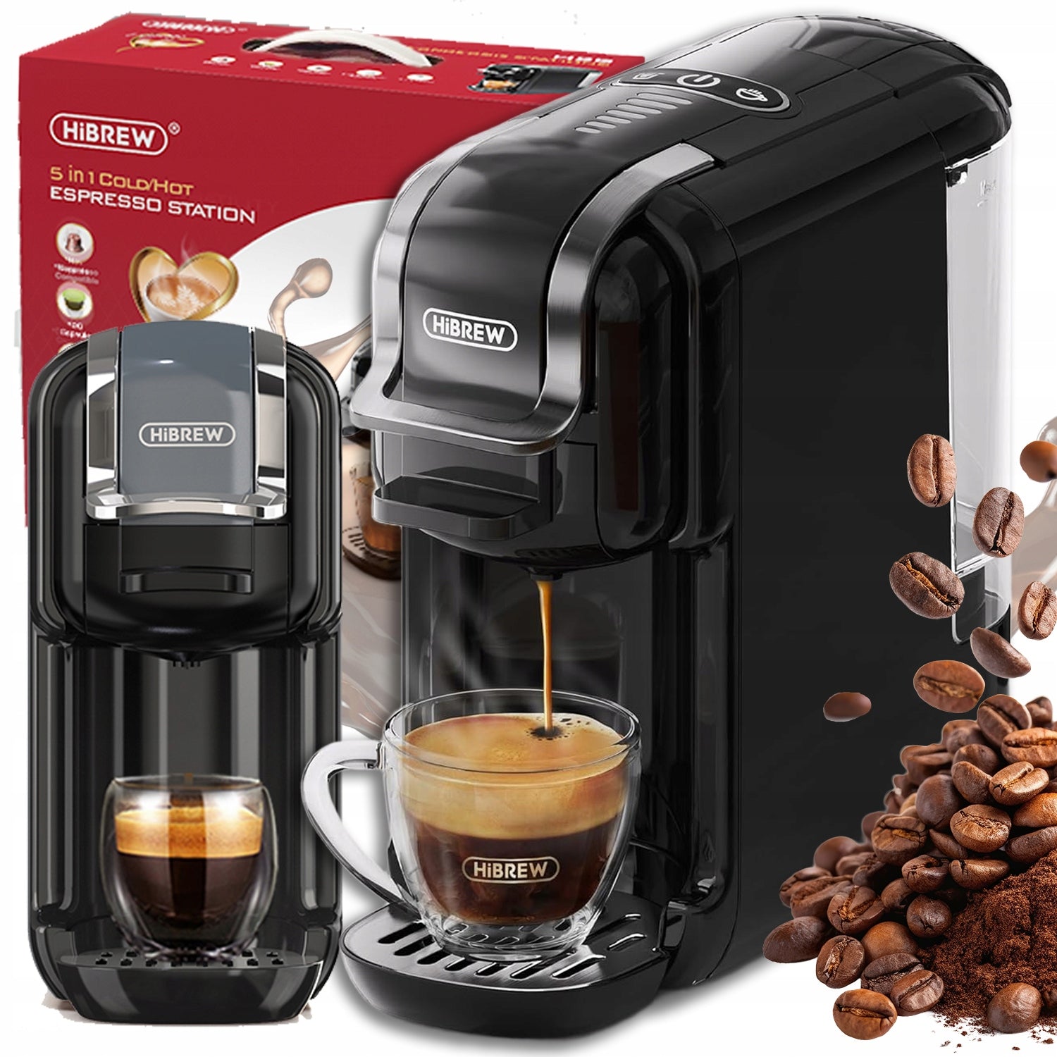 COFFEE MAKER HIBREW H2B 5IN1 PRESSURE FLASK 20BAR 1450W HOT COLD