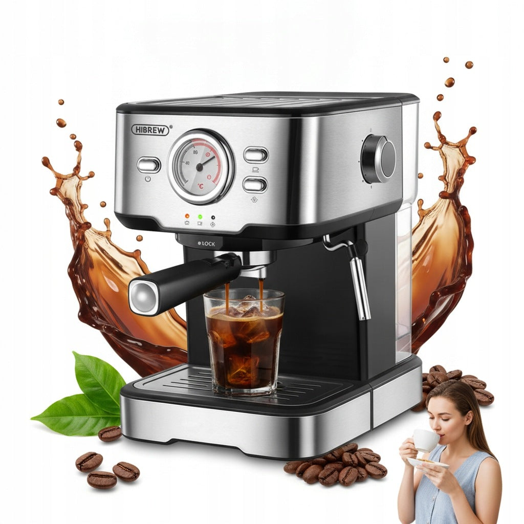 COFFEE MAKER HIBREW H5 20 BAR ESPRESSO KAPPUCINO PAIR STEEL