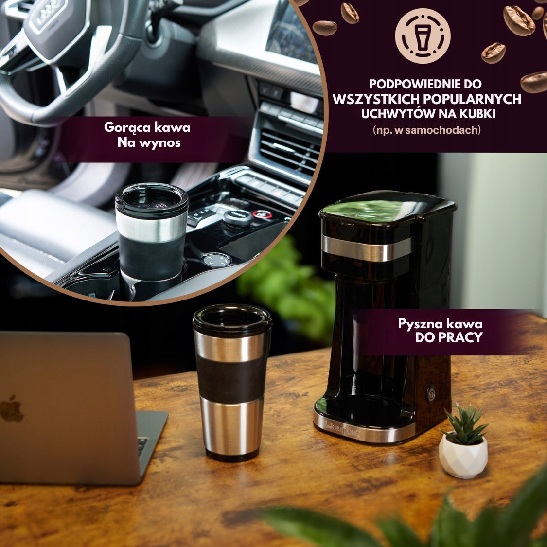 COFFEE MAKER PORTABLE OVERFLOW TOURIST THERMAL MUG C Brand Clatronic