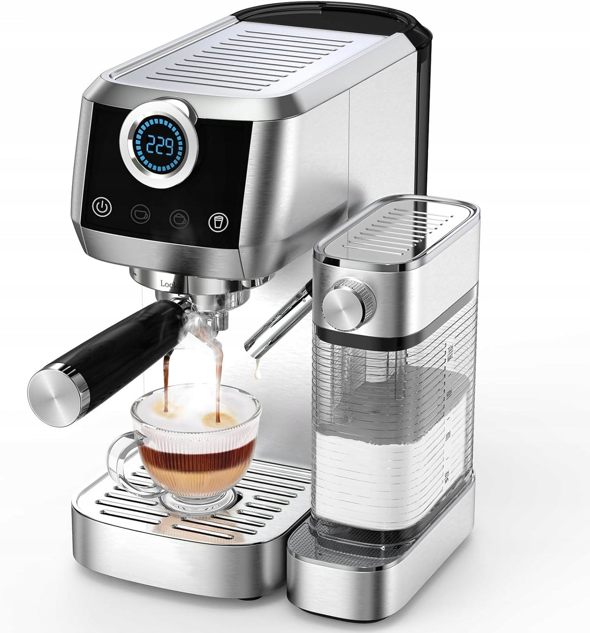 COFFEE MAKER PRESSURE COB MILK FROTHER 1350W 20BAR Packaging status original