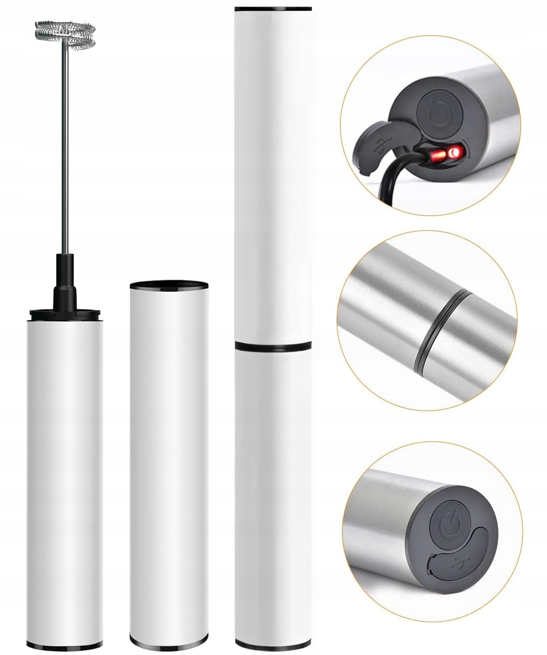 COFFEE MILK FROTHER STAINLESS STEEL 19000 rpm QUIET STRONG Model SPIENIACZ TRZEPACZKA DO MLEKA KAWY STAL 404