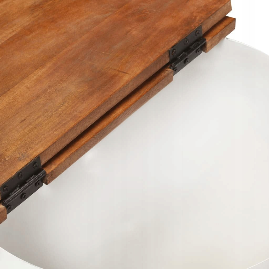 COFFEE TABLE WHITE 50X27CM RECYCLED WOOD Unfolded width 50 cm