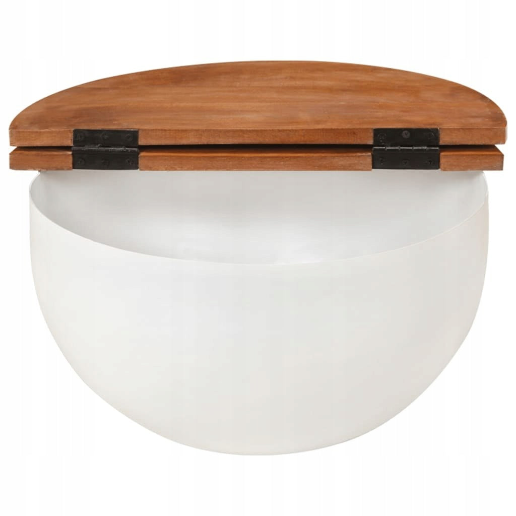 COFFEE TABLE WHITE 50X27CM RECYCLED WOOD Weight 8.92 kg
