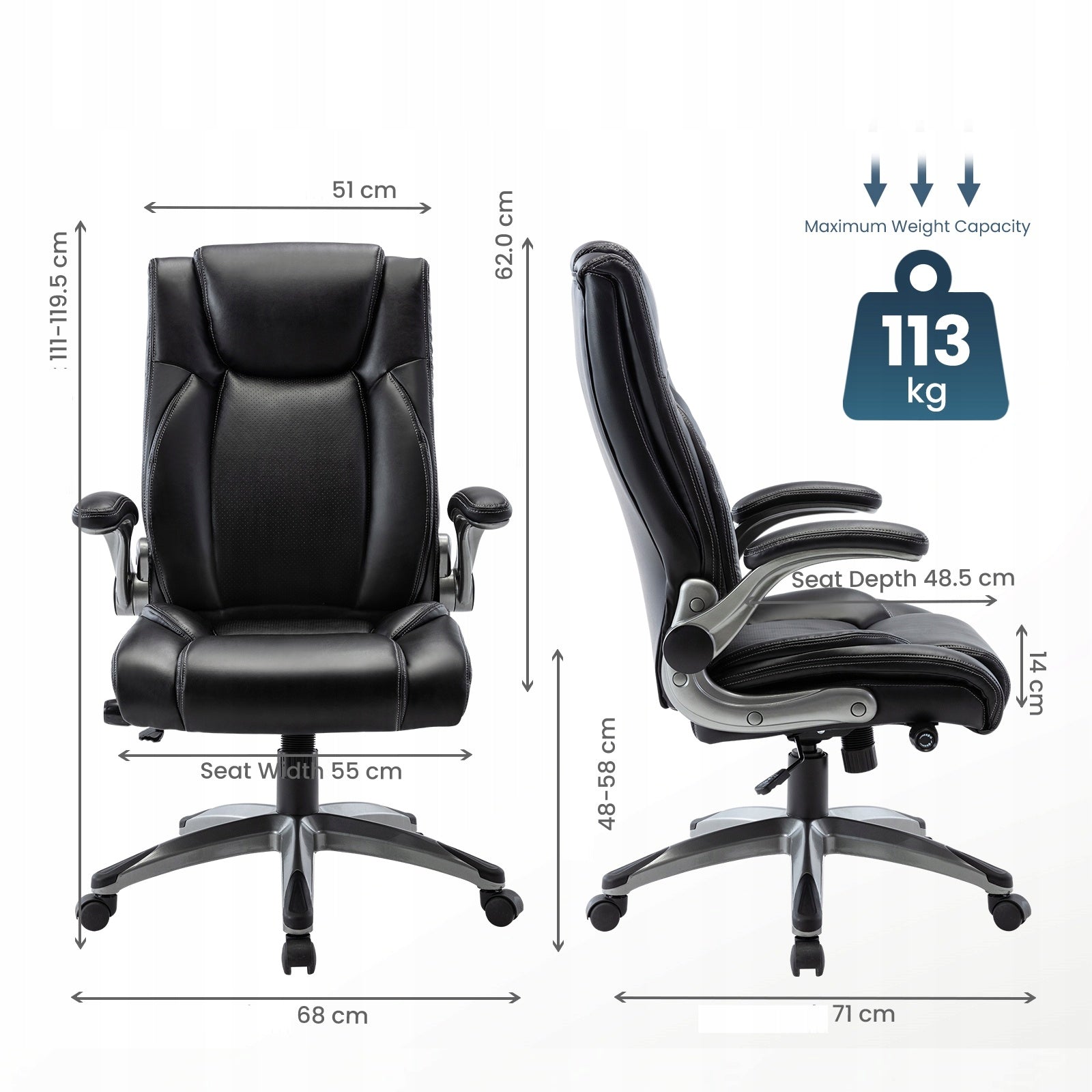COLAMY Ergonomic Office Chair High Back Leather Desk Chair Manufacturer code 91287-BK